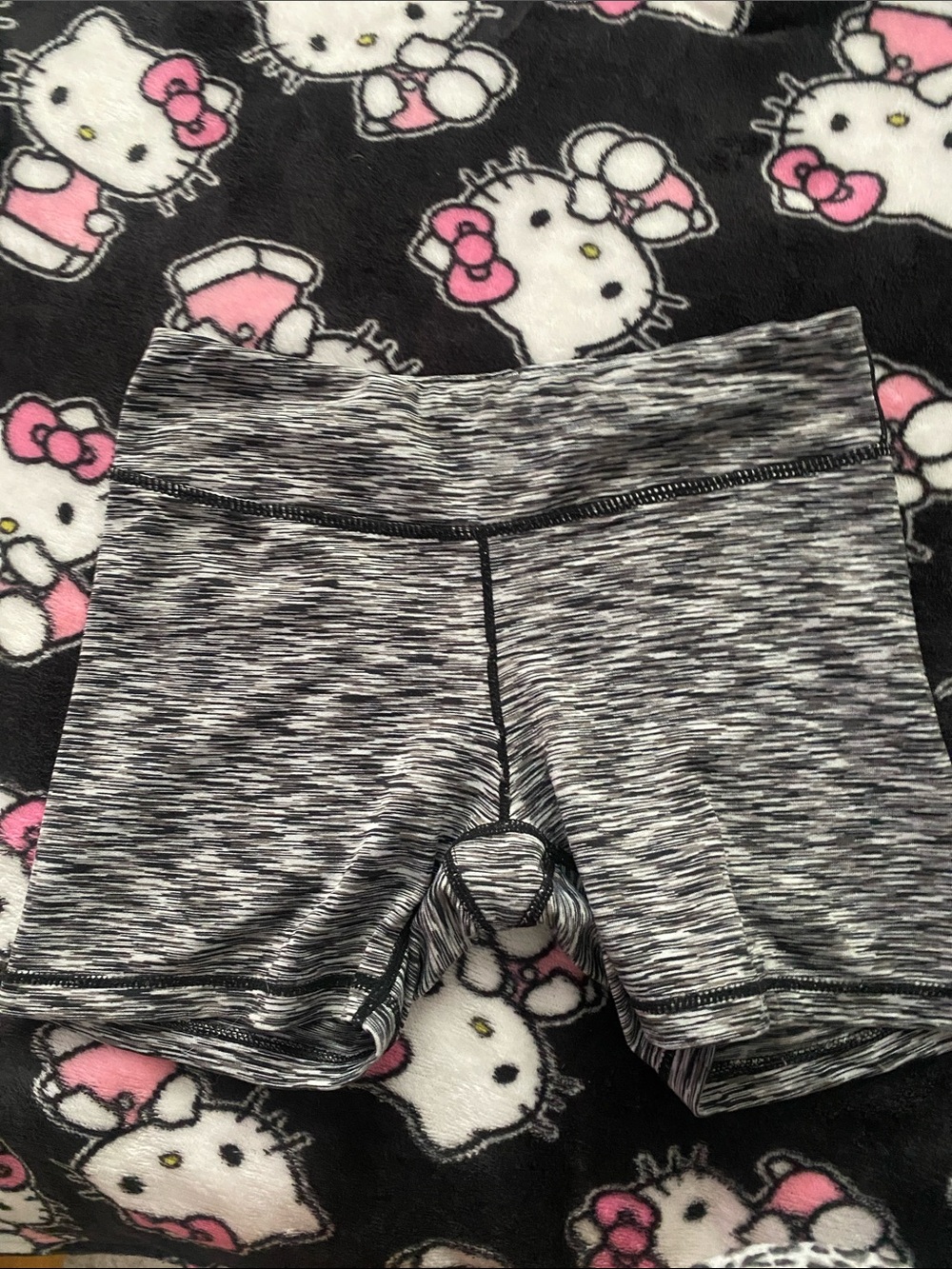 90 Degree By Reflex Girls Black Gray Space-Dye Athletic Shorts